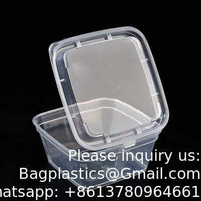 1oz 2oz 3oz 4oz vierkant wegwerp Chili Sauce Cups Neem uit PP Materiaal Duidelijke Plastic Portion Cup Met Hinged Deksel