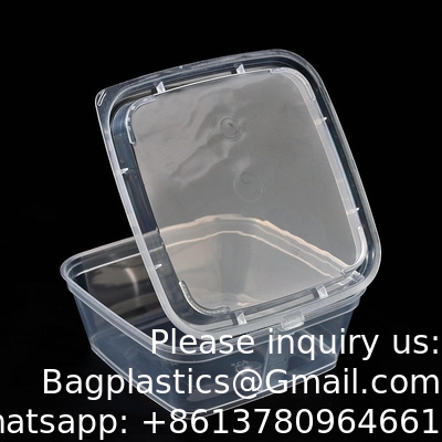 1oz 2oz 3oz 4oz vierkant wegwerp Chili Sauce Cups Neem uit PP Materiaal Duidelijke Plastic Portion Cup Met Hinged Deksel