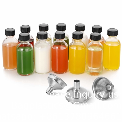 Kleine heldere glazen flessen met deksels Boston Proefflessen voor drankjes, sappen, wellness, gembershots, whisky, vloeistoffen