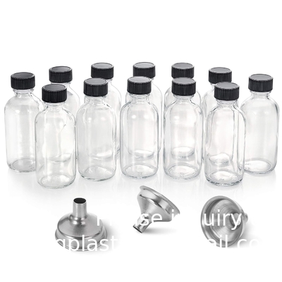 Kleine heldere glazen flessen met deksels Boston Proefflessen voor drankjes, sappen, wellness, gembershots, whisky, vloeistoffen