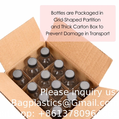 Kleine heldere glazen flessen met deksels Boston Proefflessen voor drankjes, sappen, wellness, gembershots, whisky, vloeistoffen