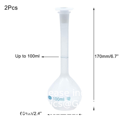 100 ml Plastic Laboratory Volumetric Measuring Flasks met Snap Caps Measuring Flask Hittebestendige voor laboratorium