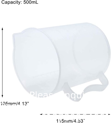 500 ml meetbekers met spout doorzichtige kunststof afgeleide meetbekers voor laboratorium, keuken
