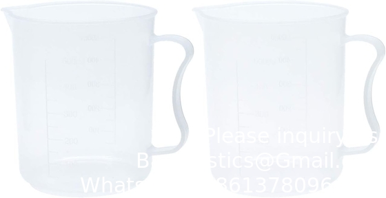 500 ml meetbekers met spout doorzichtige kunststof afgeleide meetbekers voor laboratorium, keuken