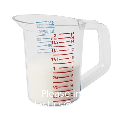 500 ml meetbekers met spout doorzichtige kunststof afgeleide meetbekers voor laboratorium, keuken