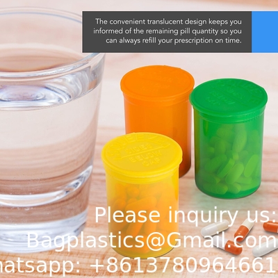 Duidelijke pillenfles Plastic medicijnfles Leeg reagensfles Chemische containers met dop voor vloeibare vaste poeder