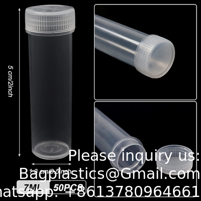 Plastic flacons met deksels Proefflessen Flacon Plastic flacons met deksels Plastic flacons voor kleine artikelen