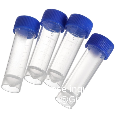 Set van 100 kunststof proefbuizen met deksels, 5 ml gegradueerde proefbuizen met schroefkappen kleine flacons houder voor vloeistof