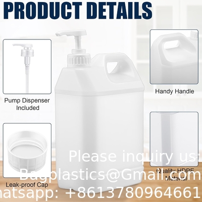 Plastic Gallon Jug met kindveilige deksel, 0,7 Gallon Heavy Duty Storage Containers met ergonomisch handvat en pomp