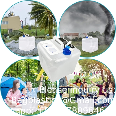 Watercontainer 2,6-gallon BPA-vrij, wateropslagcontainers voor noodgevallen met spigot, opvouwbare draagbare opslagpot