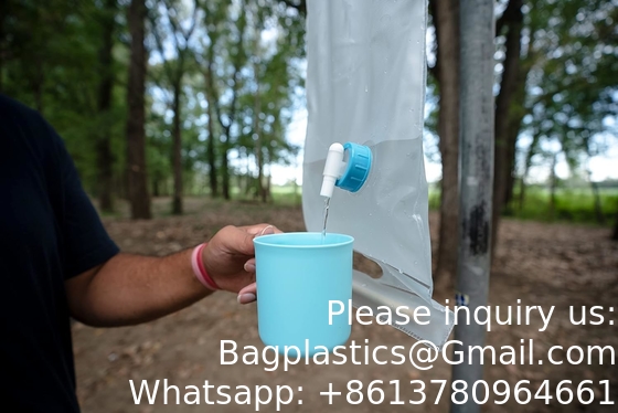 Opvouwbaar wateropslagvat - draagbare container van 1,9 liter met spigot, waterzak voor camping voor wandelen in de buitenlucht