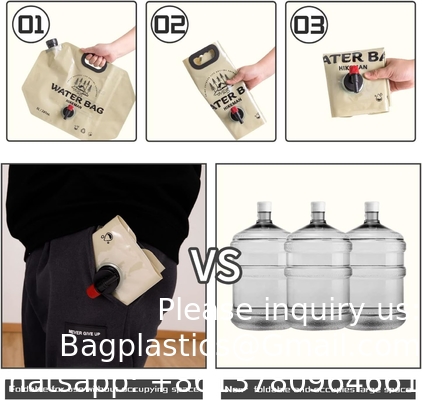 Opvouwbaar wateropslagvat - draagbare container van 1,9 liter met spigot, waterzak voor camping voor wandelen in de buitenlucht