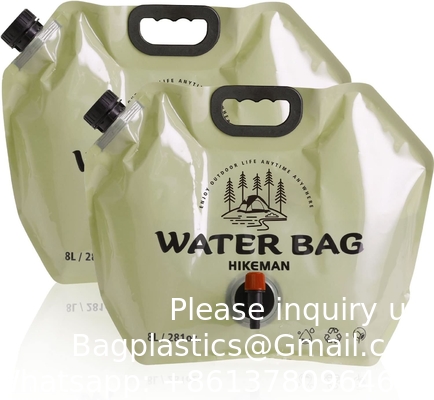 Opvouwbaar wateropslagvat - draagbare container van 1,9 liter met spigot, waterzak voor camping voor wandelen in de buitenlucht