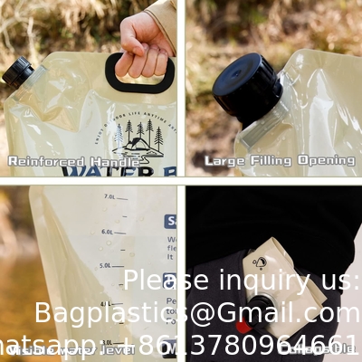 Opvouwbaar wateropslagvat - draagbare container van 1,9 liter met spigot, waterzak voor camping voor wandelen in de buitenlucht