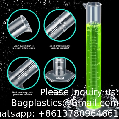 Plastic gegradueerde cilinders&amp; Plastic Beakers, Plastic gegradueerde cilinders 10ml 25ml 50ml 100ml 250ml &amp; 5pcs