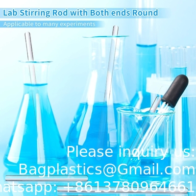 Laboratorium Medische Wetenschappen Glasstok 12&quot; Lengte Roerstok Glas Roerstokken Roerstok met beide ronde uiteinden