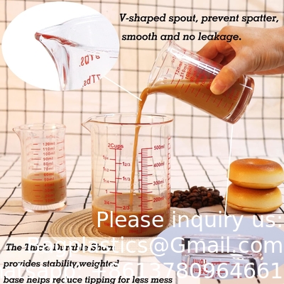 Schot Glass Measuring Cup 4 ounce/120ml Liquid Heavy High Espresso Glass Cup Red Line,V-vormige afvoer