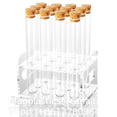 Wetenschap 12pcs 25x200mm ((80ml) glazen proefbuizen met kurkstoppen