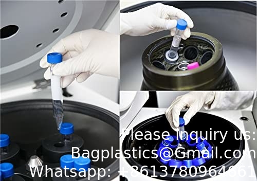 Konieke centrifugebuizen 15 ml, steriele testbuizen van kunststof met schroefkappen, polypropyleencontainer met graduate
