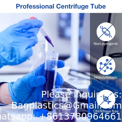 Konieke centrifugebuizen 50 ml, EO Steriele polypropyleen lekvrije schroefkappen, gegradueerde en schrijfmerken