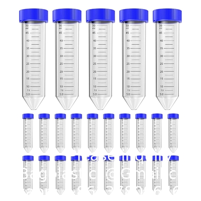 Konieke centrifugebuizen 50 ml, EO Steriele polypropyleen lekvrije schroefkappen, gegradueerde en schrijfmerken