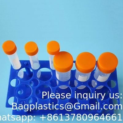 Proefbuisrek, centrifuge-buishouder (2 verpakkingen - blauw en oranje) voor 10 ml, 15 ml, 50 ml, afneembare plastic stand