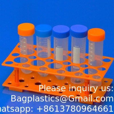 Proefbuisrek, centrifuge-buishouder (2 verpakkingen - blauw en oranje) voor 10 ml, 15 ml, 50 ml, afneembare plastic stand
