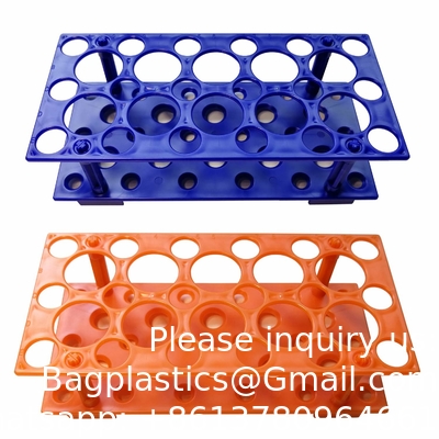 Proefbuisrek, centrifuge-buishouder (2 verpakkingen - blauw en oranje) voor 10 ml, 15 ml, 50 ml, afneembare plastic stand