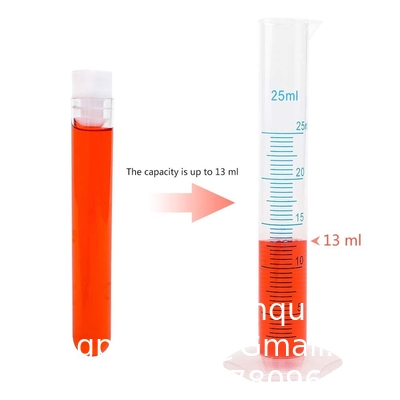 Plastic proefbuizen met rek en dop, 16 x 100 mm met houder voor wetenschappelijke experimenten, Perlen vloeistof