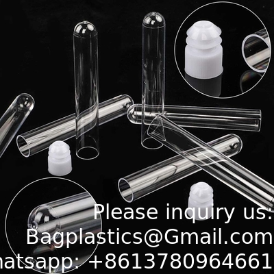 Plastic proefbuizen met rek en dop, 16 x 100 mm met houder voor wetenschappelijke experimenten, Perlen vloeistof