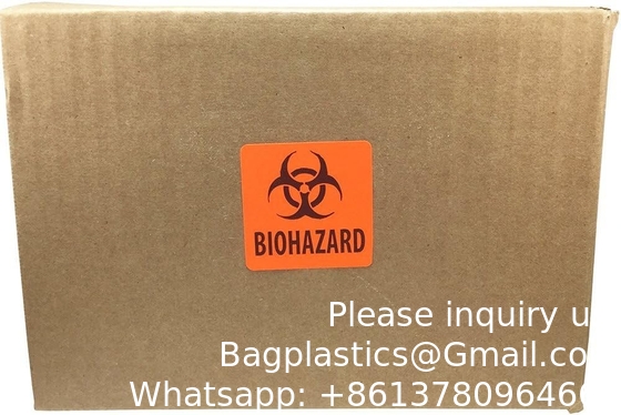 Biogevaar veiligheidslabels 2 x 2 inch vierkanten kleefkleppen Hard hat stickers, bio-gevaar waarschuwingslabels voor laboratoria