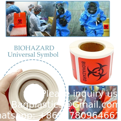 Biogevaar veiligheidslabels 2 x 2 inch vierkanten kleefkleppen Hard hat stickers, bio-gevaar waarschuwingslabels voor laboratoria