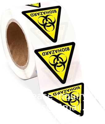 Biogevaar veiligheidslabels 2 x 2 inch vierkanten kleefkleppen Hard hat stickers, bio-gevaar waarschuwingslabels voor laboratoria