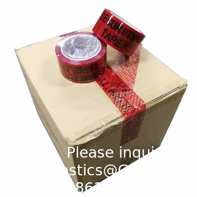 Verpakkingsband tegen manipulatie (2 inch x 55 meter x 2 mil, ultradikke ¢Void ¢ film, rood)