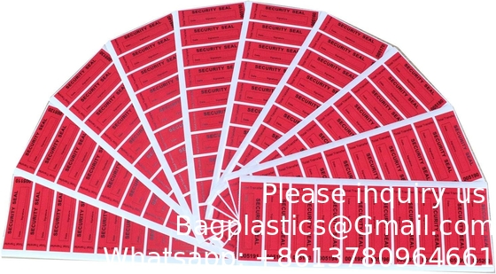 Overdracht Tamper Proof Security Guarantee Void Stickers/Labels/Seals (Rood, 1 X 3,35 inch, serienummers)