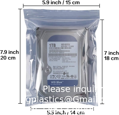 Anti-statische hervergrendelbare zakken, 5,9 x 7,9 inch Plastic Static Free Bag voor moederbord SSD HDD Computer Electronic