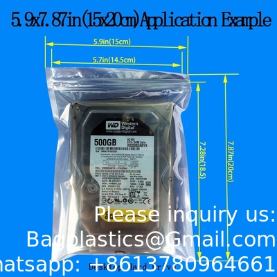 Anti-statische hervergrendelbare zakken, 5,9 x 7,9 inch Plastic Static Free Bag voor moederbord SSD HDD Computer Electronic