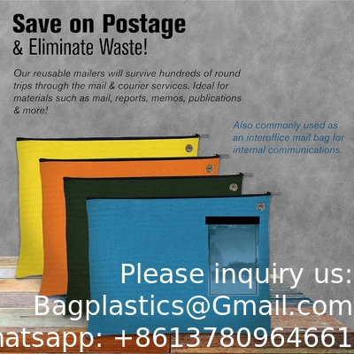 Canvas Interoffice Mailer, 14 oz. 14W x 11H Transit Bag Grote Zipper Bag met Grommet Gebruik met hangslot