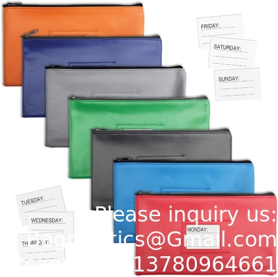 Zipper Security Bank Deposit Bag, Clear Window &amp; 14 Insert Cards Cash Bag, Utility Pouch, diverse 7 kleuren