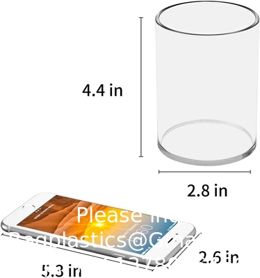Acrylpenhouder 2 Pack,Clear Desktop Pencil Cup Stationery Organizer voor kantoor bureau accessoires -Rond