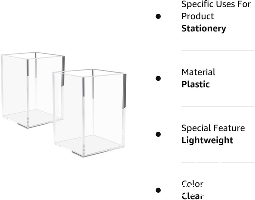 Acryl doos, C;Ear doos Pen Holder Medisch pakket,Clear Desktop Pencil Cup Stationery Organisator Voor kantoor bureau accessoire