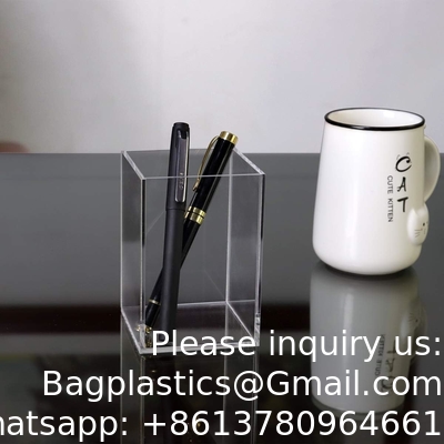 Acryl doos, C;Ear doos Pen Holder Medisch pakket,Clear Desktop Pencil Cup Stationery Organisator Voor kantoor bureau accessoire