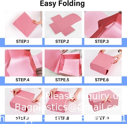 Geschenkdozen met deksels, Roze 10X8X4 inch geschenkdozen, bruidsmeisje aanzoekdoos met lint, Kraft papier dozen voor het huwelijk