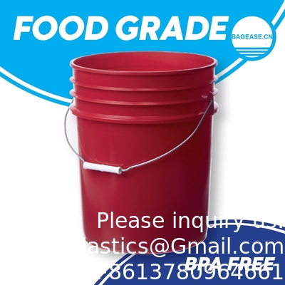 Emmer met Gamma Seal deksel, HDPE, Red Food Grade BPA-vrij 5 gallon emmer emmercontainer met Gamma Seal deksel