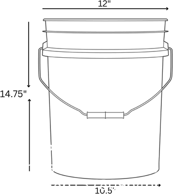 5 Gallon White Bucket &amp; Lid - Duurzame 90 Mil All Purpose Bucket - Food Grade - BPA Free Plasti (5 Gal. W/Lids - 6pk)