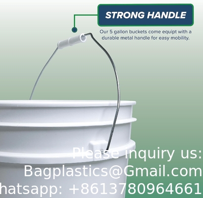 5 Gallon White Bucket &amp; Lid - Duurzame 90 Mil All Purpose Bucket - Food Grade - BPA Free Plasti (5 Gal. W/Lids - 6pk)