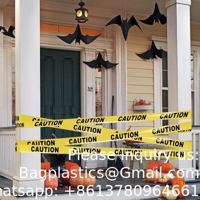 Biohazard High Visibility Tape Halloween Decoratie Tape voor spookhuizen, Yard Décor, feesten.