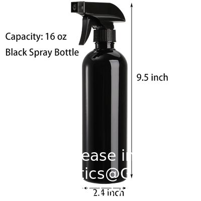 Plastic sprayflessen Zwart voor reinigingsoplossingen 16 oz (verpakking van 4), Heavy Duty hervulbaar herbruikbaar lege spray