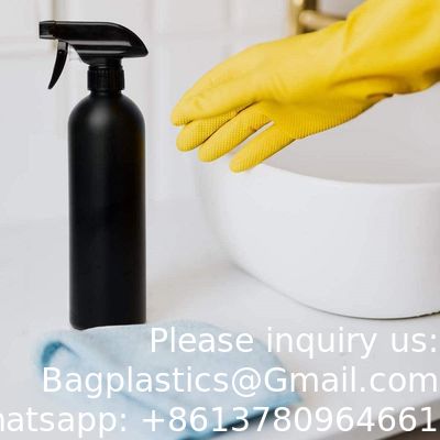 Plastic sprayflessen Zwart voor reinigingsoplossingen 16 oz (verpakking van 4), Heavy Duty hervulbaar herbruikbaar lege spray