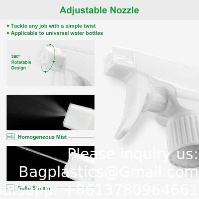 Plastic sprayflessen Zwart voor reinigingsoplossingen 16 oz (verpakking van 4), Heavy Duty hervulbaar herbruikbaar lege spray